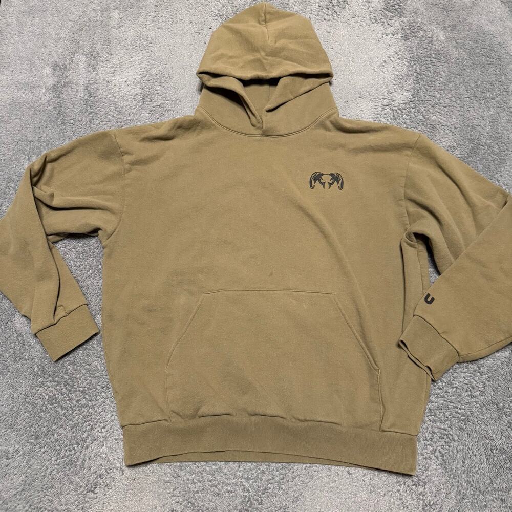 KUIU Hoodie Mens Large Green Logo Heavyweight Work Hunting Graphic Pullover